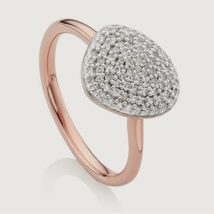 Monica Vinader NWOT Nura Pebble Stacking Diamond Ring